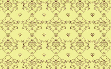 Vector illustration of  elegant Victorian retro motif wallpaper Pattern