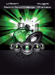 Urban Disco Dancing Music Event Background for Flyers