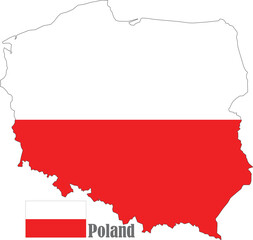 Poland Map and Flag