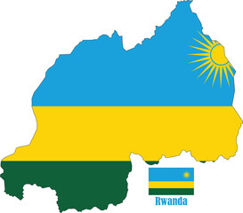 Rwanda Map and Flag