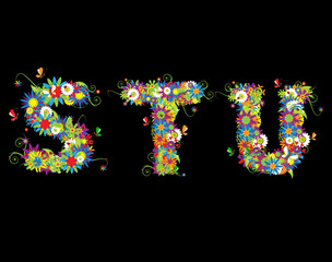Alfabet, floral design. See also letters in my gallery © Designpics