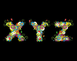 Alfabet, floral design. See also letters in my gallery © Designpics