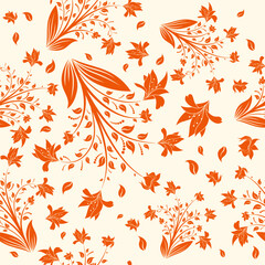 Seamless vector floral background. For easy making seamless pattern just drag all group into swatches bar, and use it for filling any contours.