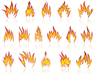 Set of different fire patterns for design use