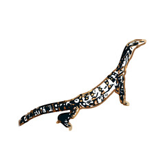 Obraz premium sketch of lizard with transparent background