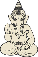 Ganesha god illustration