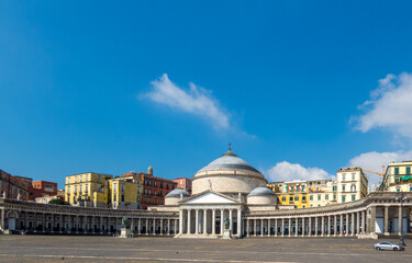 Piazza del Plebiscito, beautiful square in Naples, Italy