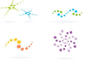 4 different dotted icons. Vector Illustration.