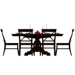 diner table isolated on transparent background, 3D illustration, cg render