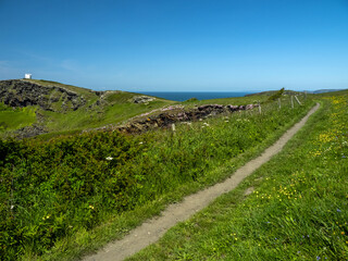 Fototapeta na wymiar The beautiful coastal path at Boscastle on the North Cornish coast.
