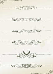 curly grunge page rules - vector illustration