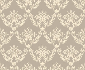 Fototapeta premium Damask seamless vector background. For easy making seamless pattern just drag all group into swatches bar, and use it for filling any contours.