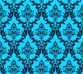 Damask seamless vector background.  For easy making seamless pattern just drag all group into swatches bar, and use it for filling any contours.