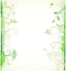 Fototapeta na wymiar Vector illustration of green styled Floral Decorative background