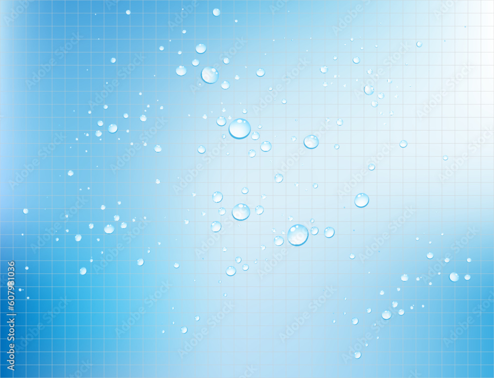 Poster vector water bubbles on textured background - easy to edit vector eps file