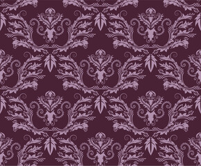 Fototapeta premium Damask seamless vector background. For easy making seamless pattern just drag all group into swatches bar, and use it for filling any contours.