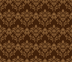 Damask seamless vector background.  For easy making seamless pattern just drag all group into swatches bar, and use it for filling any contours.