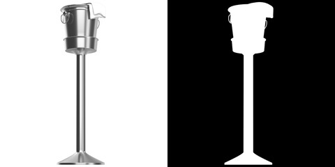 3D rendering illustration of a wine bucket stand