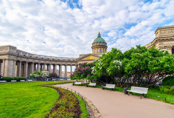Obraz premium Kazan (Kazansky) cathedral in spring, St. Petersburg, Russia