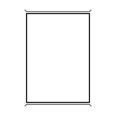 Rectangle frame shape icon, decorative vintage border doodle element for simple banner design in vector illustration