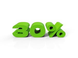 30% Percent Discount 3d Sign Sale Symbol for Promotion Poster