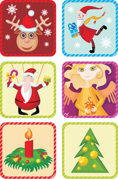 vector illustration of a christmas icon set