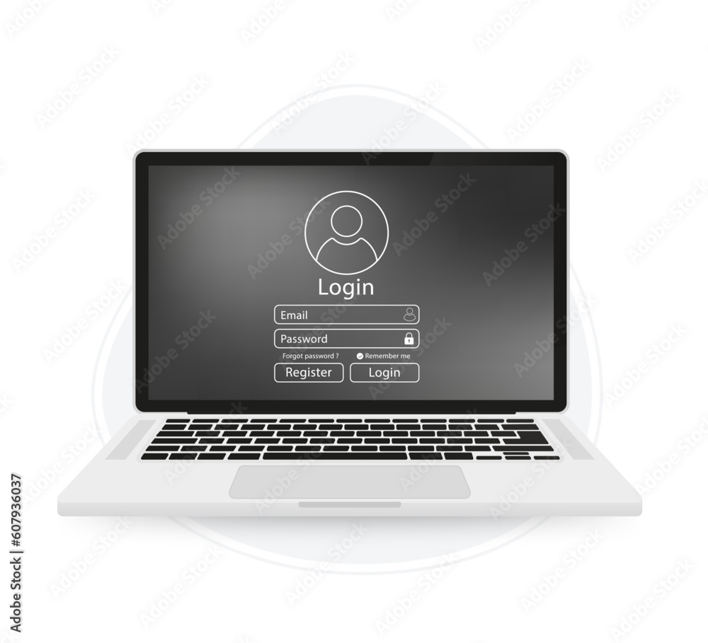 Poster login to the user interface on the laptop screen. enter the web element template window. business si