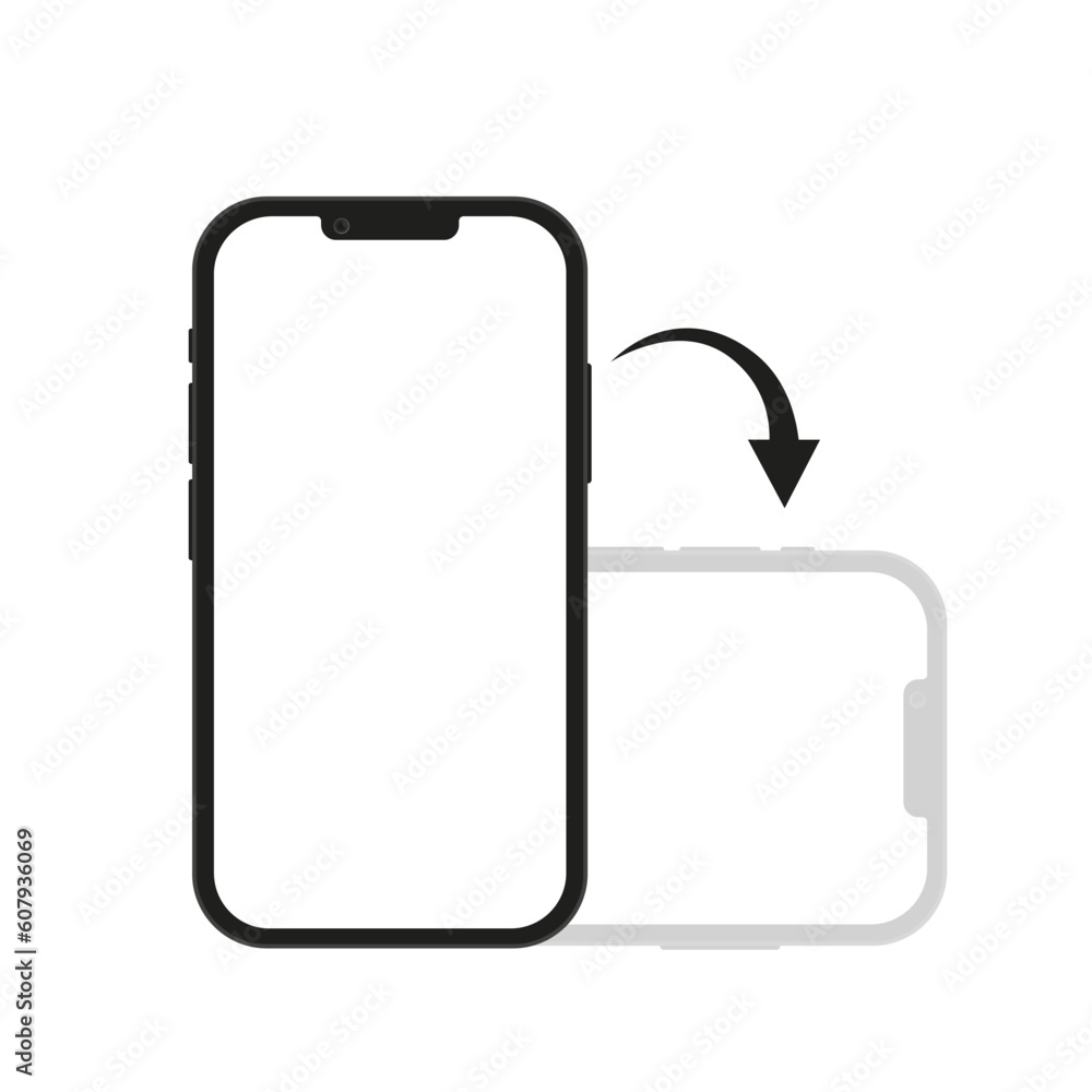Poster rotate smartphone isolated icon. device rotation symbol. turn your device. mobile screen horizontal 