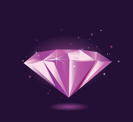Perfect diamond in vector format. Gem is making with gradients.