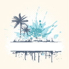 Grunge style palm trees background