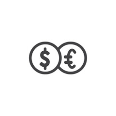 coin line icon. vector coin style line outline.
