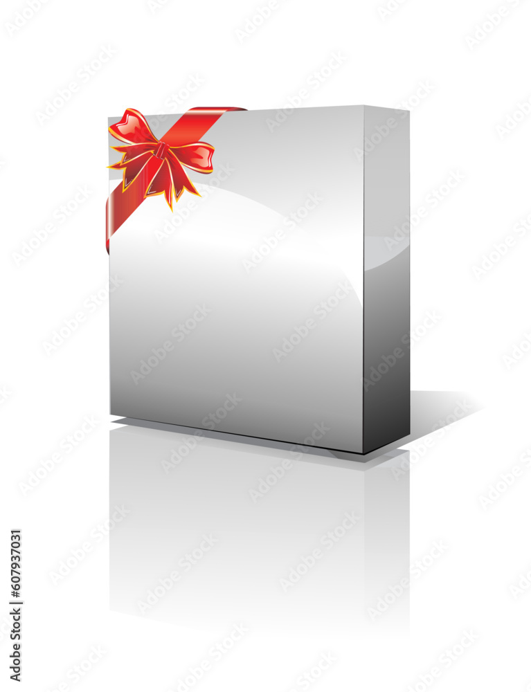 Poster 3d box with reflection, shadow and space for text or image
