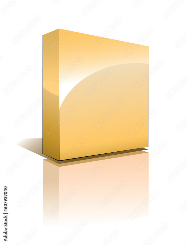 Poster 3d box with reflection, shadow and space for text or image