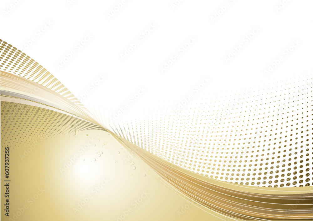 Poster vector illustration of abstract techno background made of dots and curved lines. great for backgroun