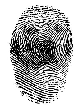 Fingerprint black on white vector illustration