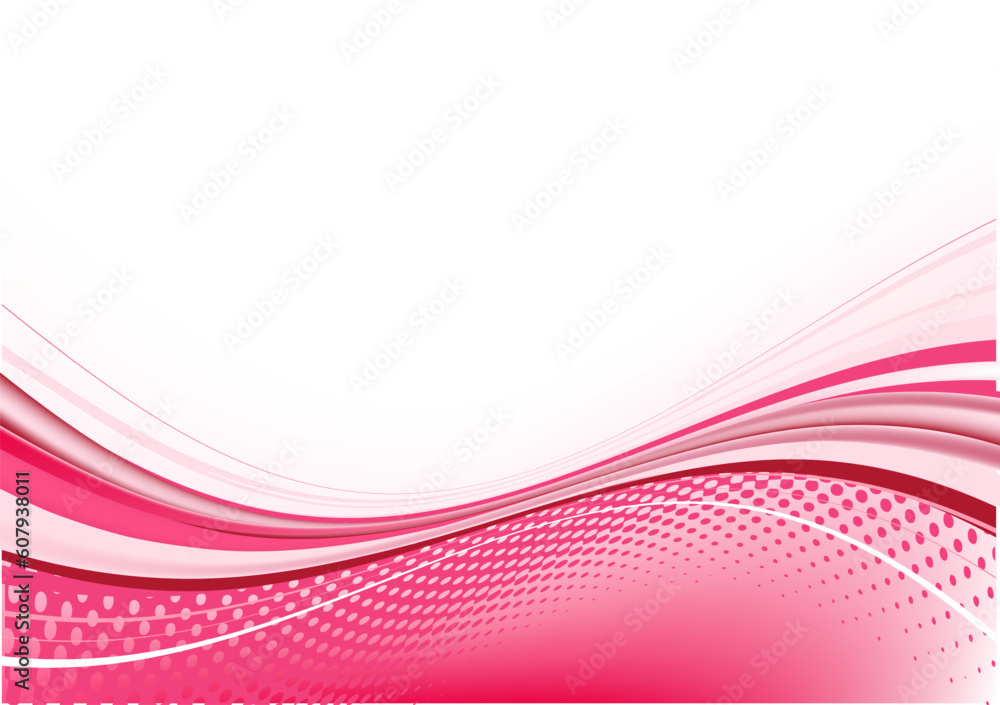 Poster vector illustration of pink abstract techno background with of dots and curved lines. great for back