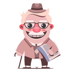 Happy Grandparents day. Cute smiling old woman and handsome aged man. Cheerful grandmother and grandfather cartoon characters. illustration