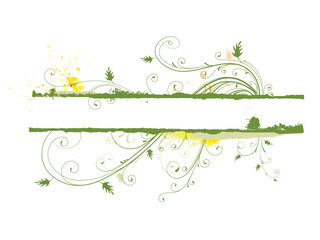 Vector illustration of Grunge Floral Decorative banner