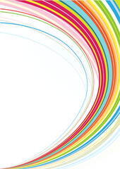 Vector illustration of abstract background made of Colorful Rainbow curved lines