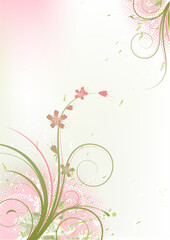 Vector illustration of Grunge Floral Background