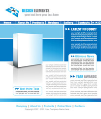 Light Blue Web Site Elegant Template with Empty box for product promotion