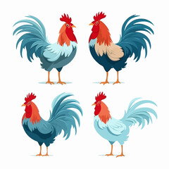 Fototapeta premium Captivating cockerel illustrations that bring the farm to life.