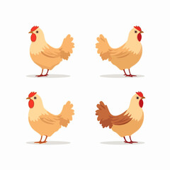 Cute and cuddly chicken illustrations for kitchen decor and recipe books.