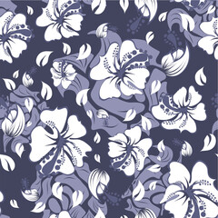 Seamless vector floral background. For easy making seamless pattern just drag all group into swatches bar, and use it for filling any contours.