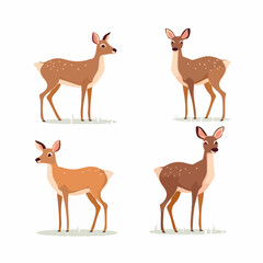 Naklejka na ściany i meble Versatile deer illustrations suitable for branding and logo design, available in vector format.