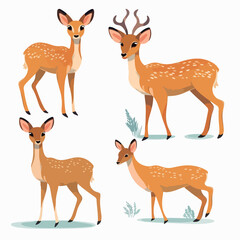 Majestic deer illustrations that exude a sense of regality and strength.