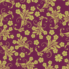 Fototapeta na wymiar Seamless vector floral background. For easy making seamless pattern just drag all group into swatches bar, and use it for filling any contours.