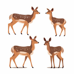 Naklejka premium Versatile deer illustrations suitable for a range of creative applications.