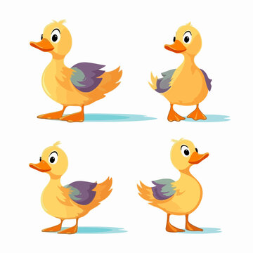 Versatile duck illustrations suitable for branding and logo design.