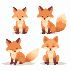 Fototapeta na wymiar Elegant fox illustrations depicting their grace and agility.